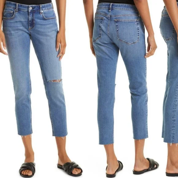 RAG AND BONE medium wash boyfriend  distressed boyfriend jeans size 6 and size 8 - Picture 2 of 15